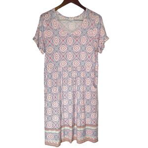 J.Jill Dress- Geometric Soft Stretchy‎ Flattering, Summer Spring, Size Medium